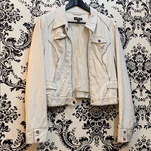 Bebe wrinkle look faux leather moto jacket